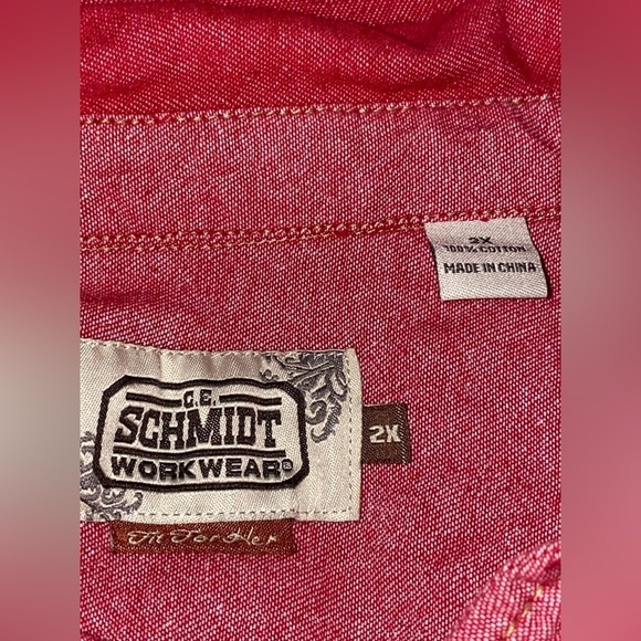 C.E. Schmidt Work Wear Fit Pearl Snap Button Women Shirt XL Cowgirl Chore Barn - Picture 3 of 8